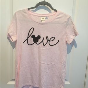 Mickey Mouse tee... love written in cursive